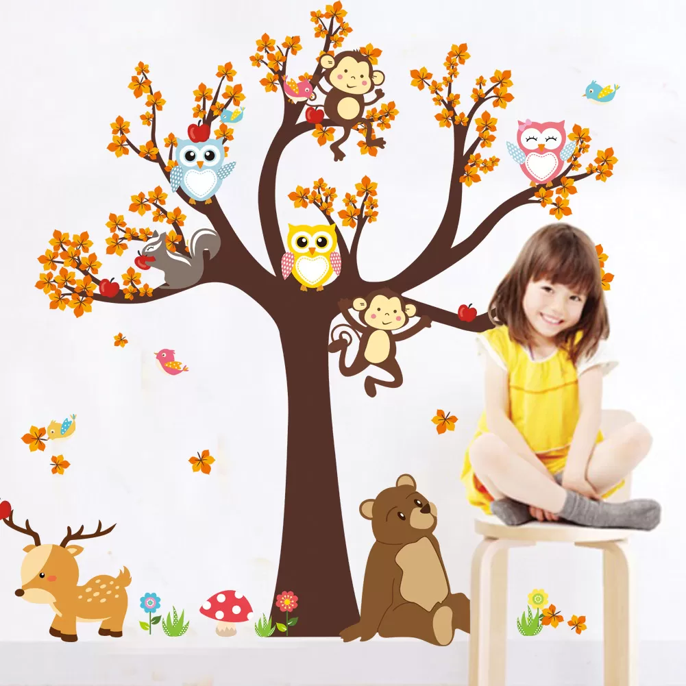 Generic Animal Tree Cartoon Animals Wall Sticker - image 4