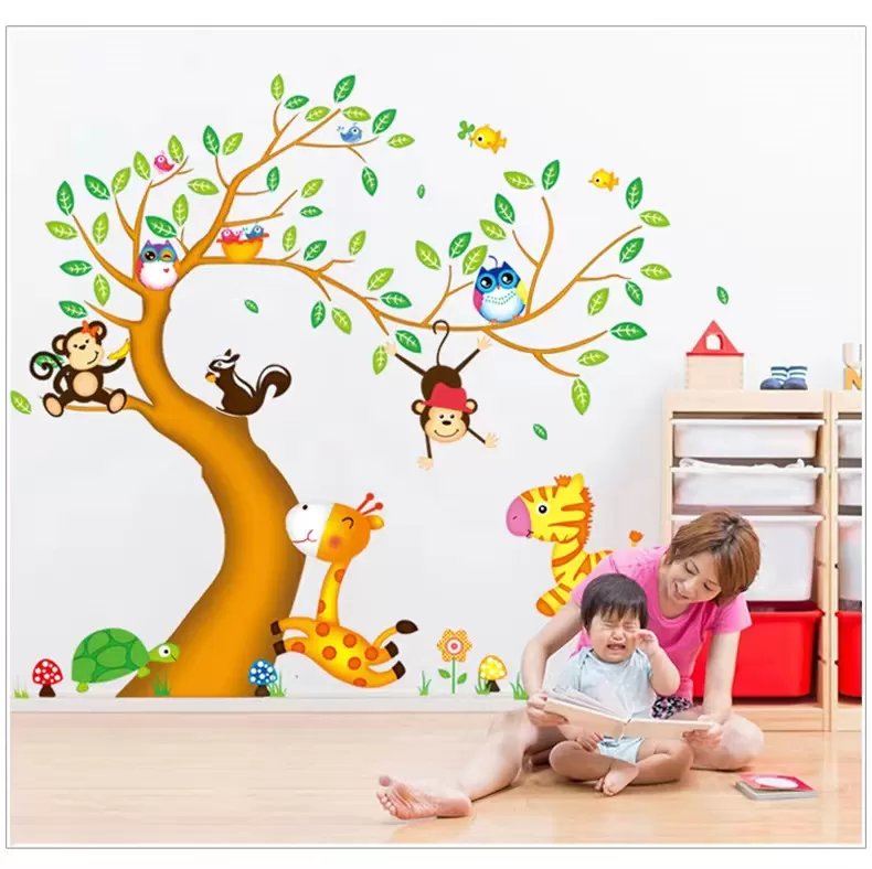 Animal Tree Cartoon Animals Wall Decal - image 7