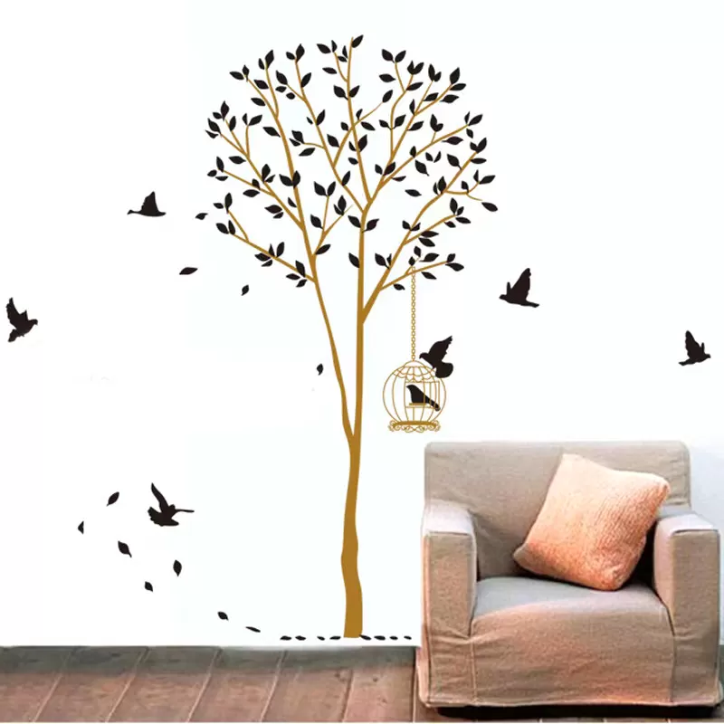 Generic Animal Tree Cartoon Animals Tree Bridge Wall Sticker - image 3