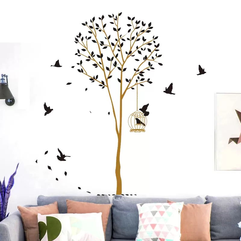 Generic Animal Tree Cartoon Animals Tree Bridge Wall Sticker - image 4