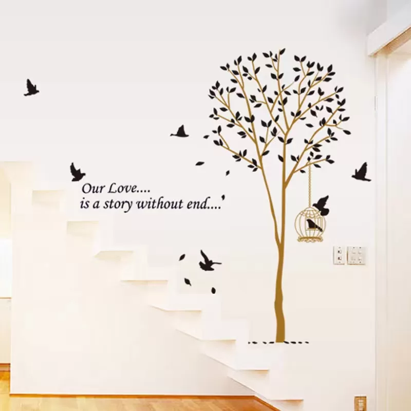 Generic Animal Tree Cartoon Animals Tree Bridge Wall Sticker - image 5