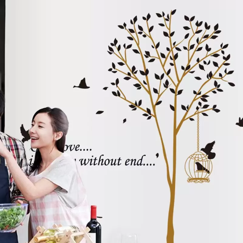 Generic Animal Tree Cartoon Animals Tree Bridge Wall Sticker - image 6