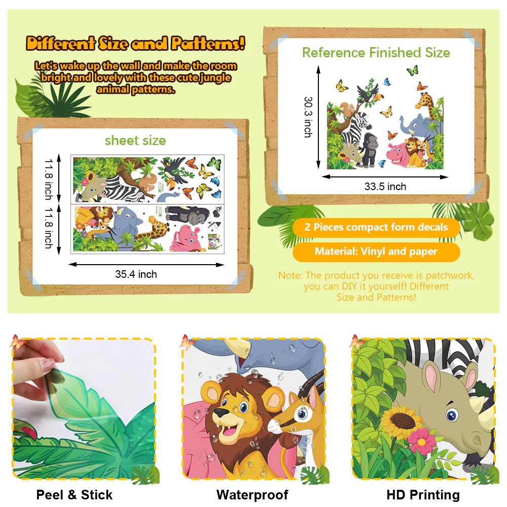 Generic Animal Tree Cartoon Wall Sticker Kids Room Decor - image 3