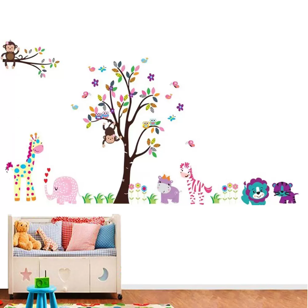 Generic Wall Sticker Multi Color Animals Birds Home Decor - image 1