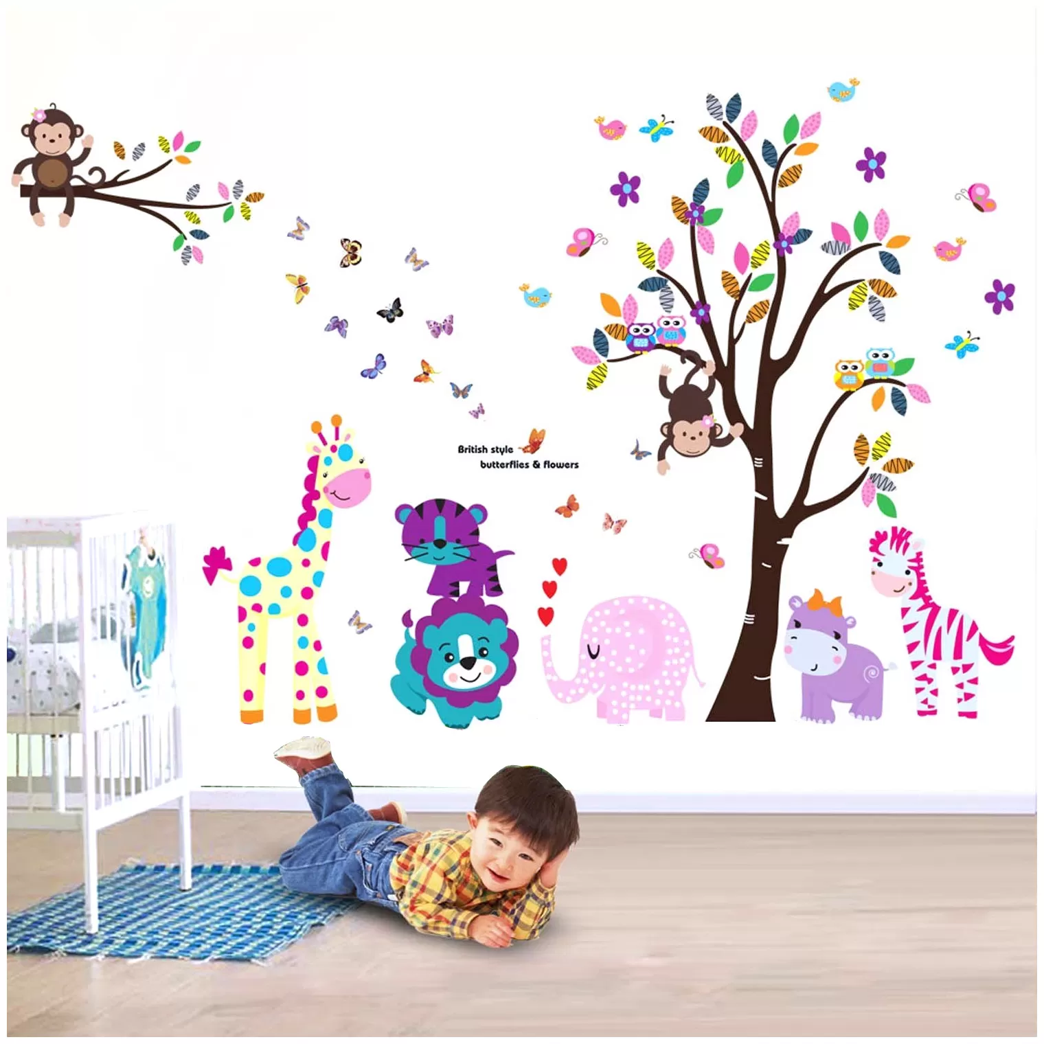 Generic Wall Sticker Multi Color Animals Birds Home Decor - image 4