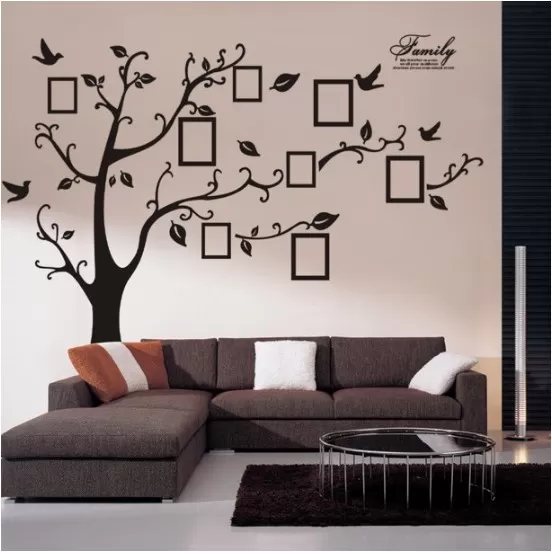 Generic Black 6x8.5ft Family Photo Album Tree Sticker