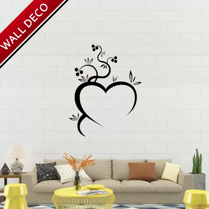 Generic Black Heart Love Nature Wall Stickers