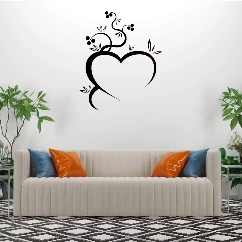 Generic Black Heart Love Nature Wall Stickers - image 2