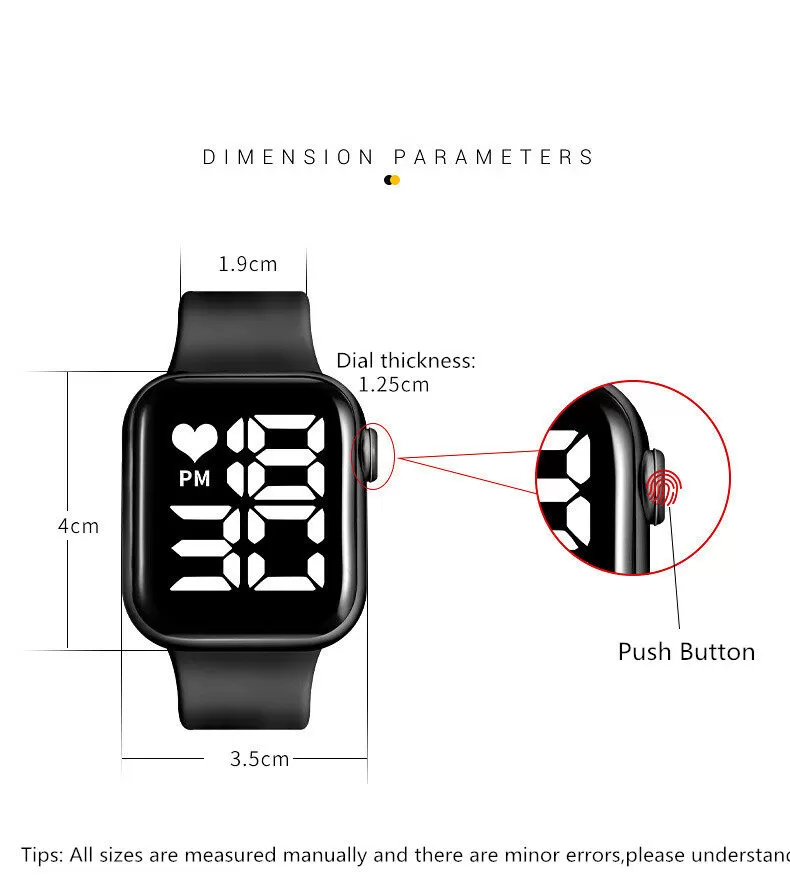 Generic Sports Belt LED Digital Silicone Band Watch - image 2