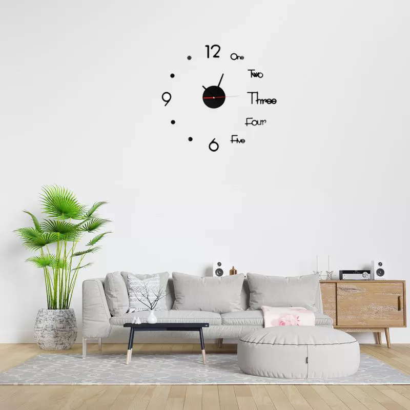 Generic New 3D Acrylic Flower Mirror Wall Clock - image 2