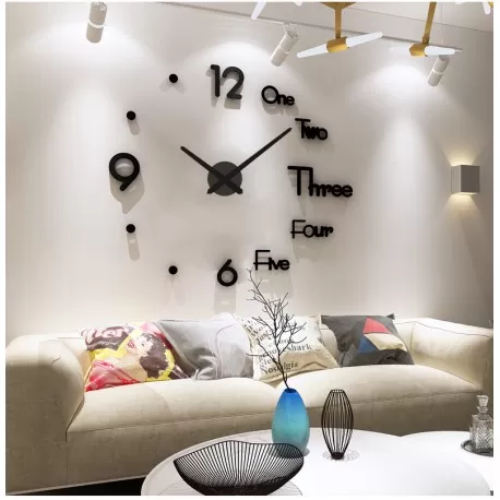Generic New 3D Acrylic Flower Mirror Wall Clock - image 3