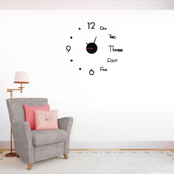 Generic New 3D Acrylic Flower Mirror Wall Clock - image 4