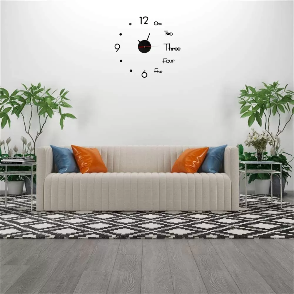 Generic New 3D Acrylic Flower Mirror Wall Clock - image 5