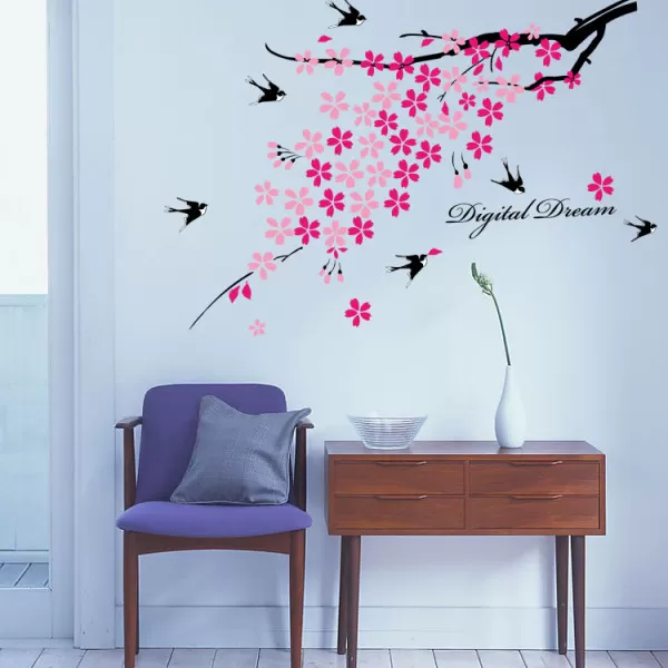 Generic Black Tree Butterfly Flower Wall Sticker Decor - image 3