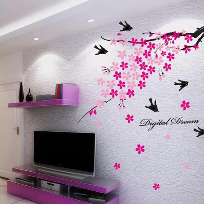 Generic Black Tree Butterfly Flower Wall Sticker Decor - image 4
