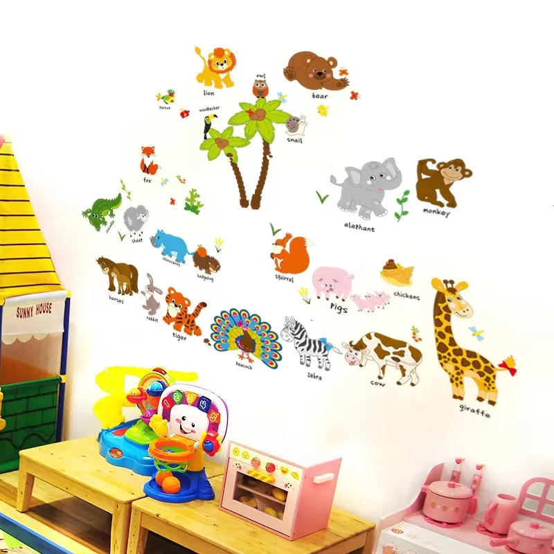 Generic Tree Bridge Cartoon Animal Wall Decal - image 5
