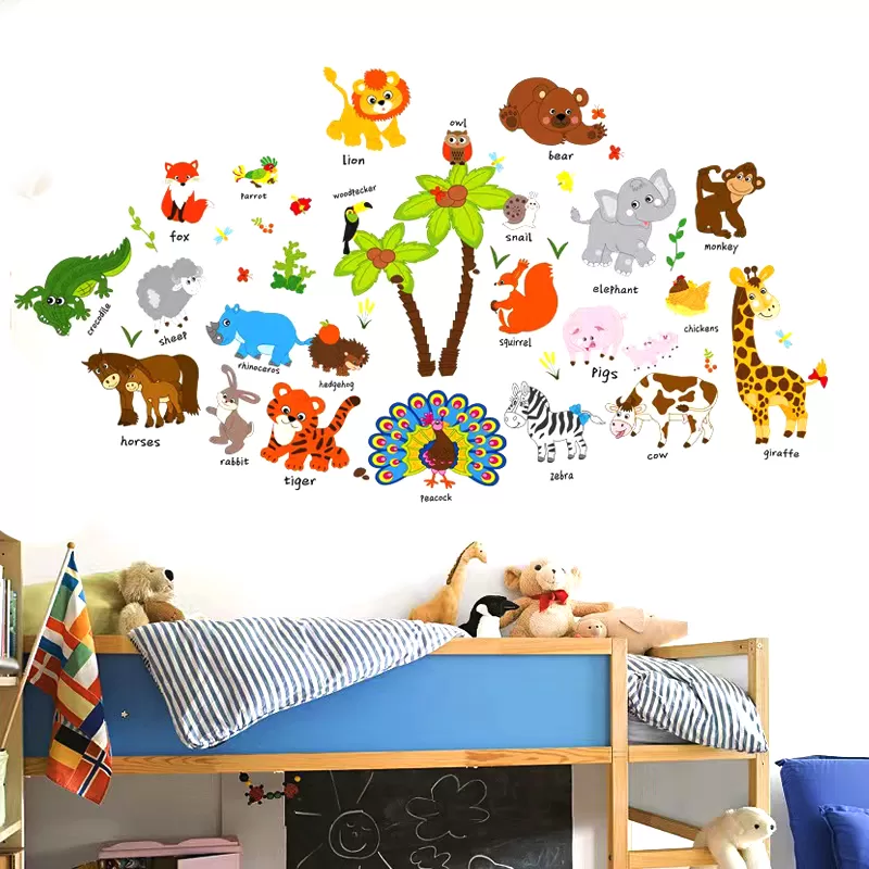 Generic Tree Bridge Cartoon Animal Wall Decal - image 6