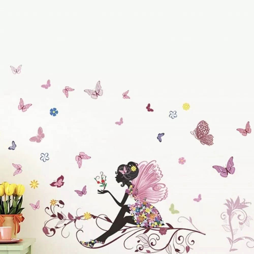 Generic Model 01 Colorful Flower Birdcage Wall Sticker Decals