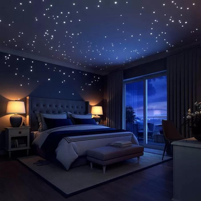 Generic Radium Glow in Dark Snowflakes & Stars Stickers - image 3