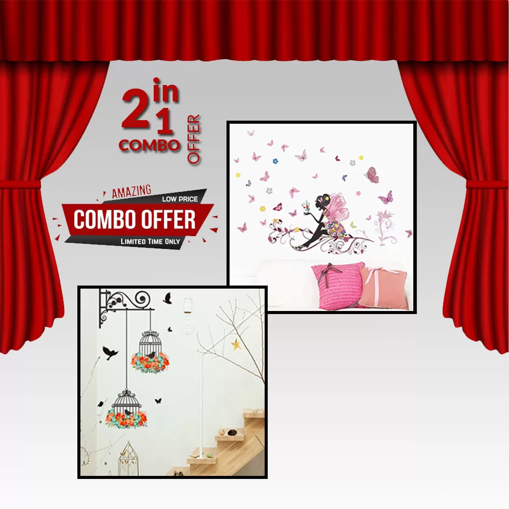 Generic Flower Birdcage Wall Sticker Decal