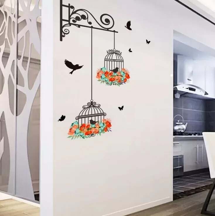 Generic Flower Birdcage Wall Sticker Decal - image 5