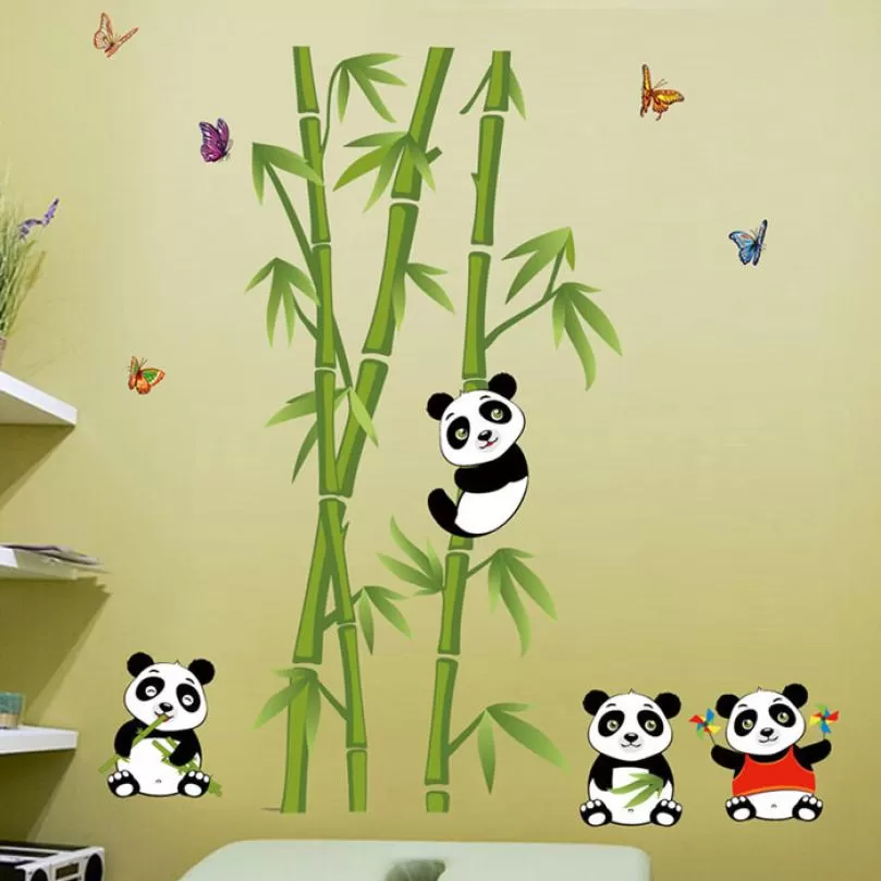 Cute Panda Kids Loving Cartoon Animals Tree Bridge - image 2