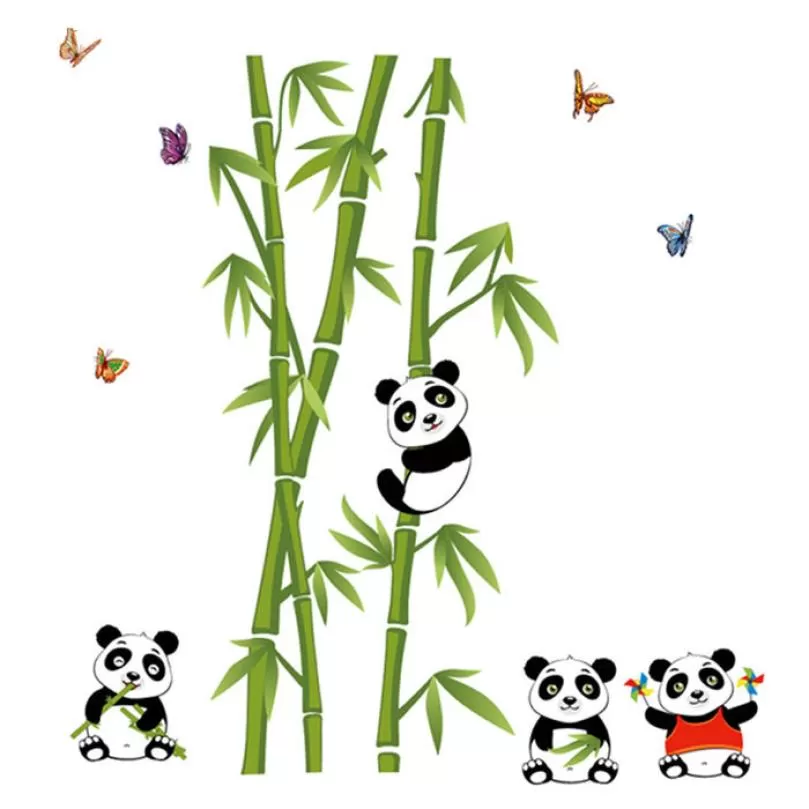 Cute Panda Kids Loving Cartoon Animals Tree Bridge - image 4