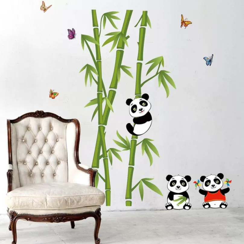Cute Panda Kids Loving Cartoon Animals Tree Bridge - image 5