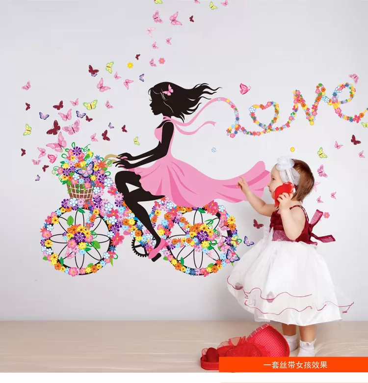 Generic Fairy Butterfly Flowers Wall Sticker - image 3
