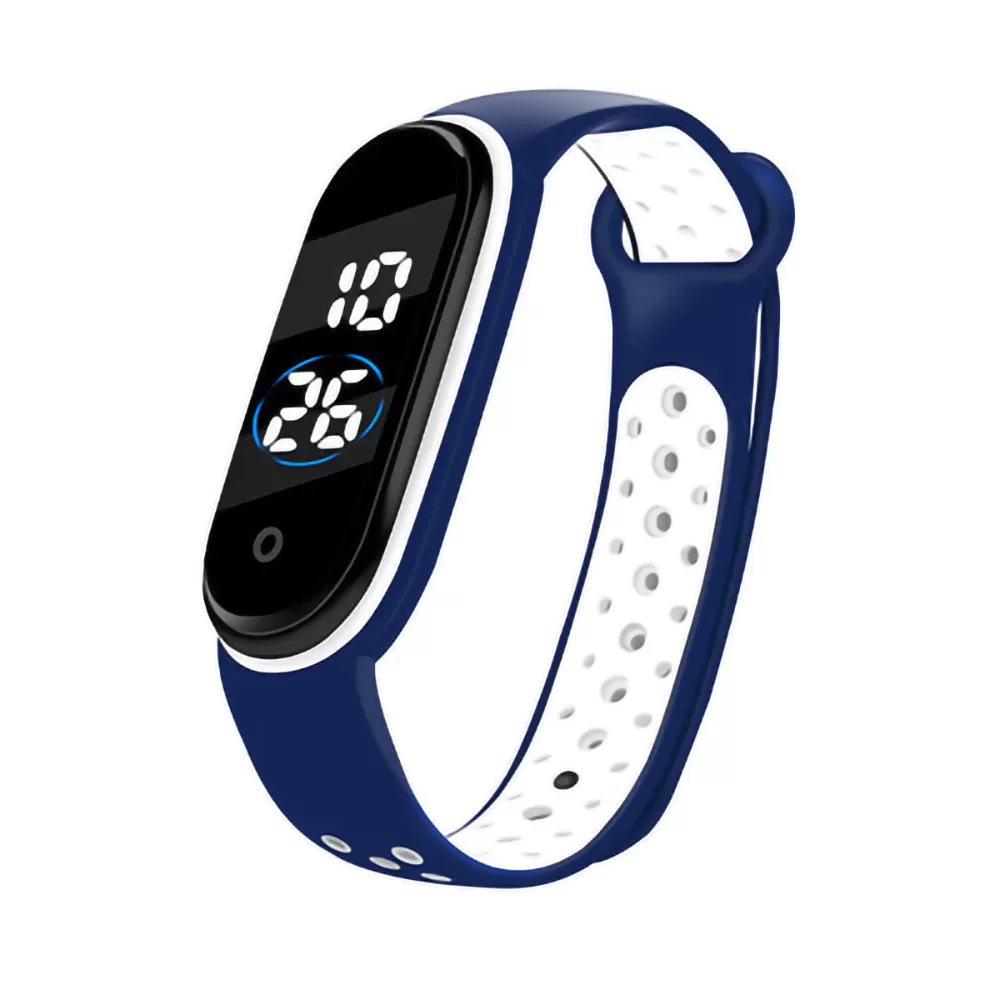 Generic Dark Blue LED Digital Silicone Band Sports Watch