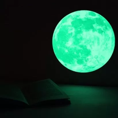 Generic Luminous Moon Wall Sticker Glow In Dark