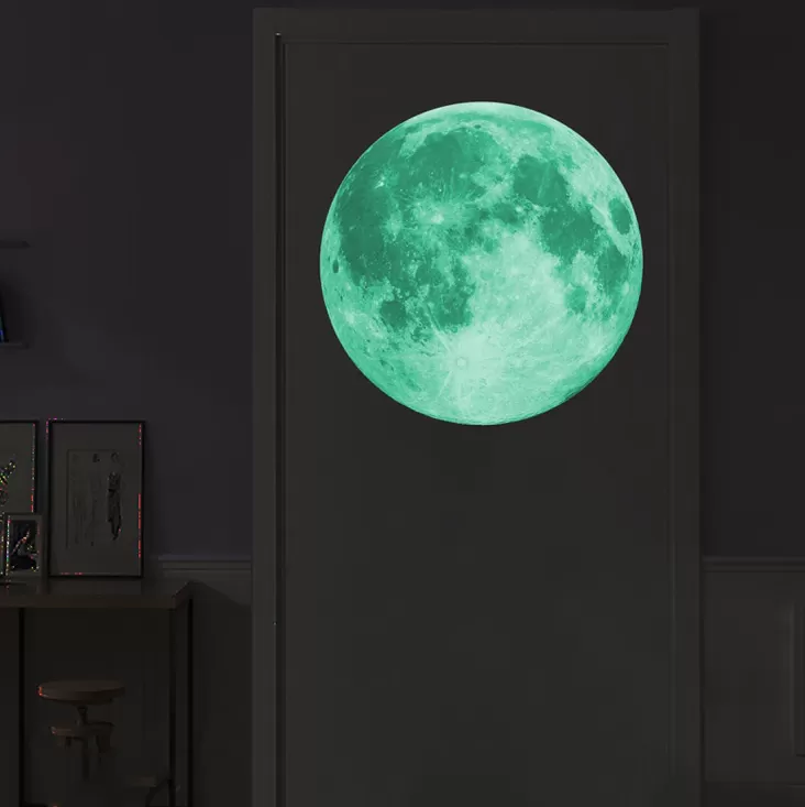 Generic Luminous Moon Wall Sticker Glow In Dark - image 2