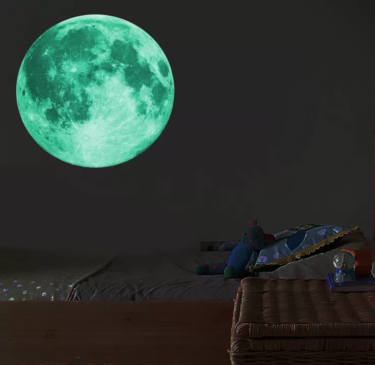 Generic Luminous Moon Wall Sticker Glow In Dark - image 3