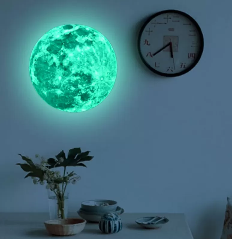 Generic Luminous Moon Wall Sticker Glow In Dark - image 5