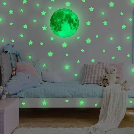 Generic Luminous Moon Sticker Glow In The Dark - image 2
