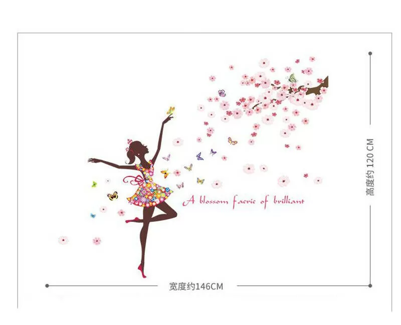 Generic Flower Dancing Fairy Bird Wall Sticker - image 2