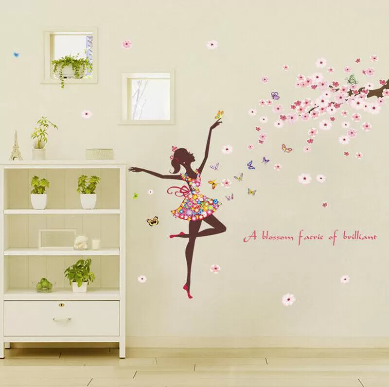 Generic Flower Dancing Fairy Bird Wall Sticker - image 5