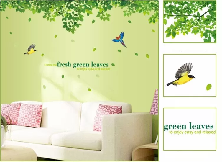 Generic Fresh Green Leaves Wall Stickers - image 3