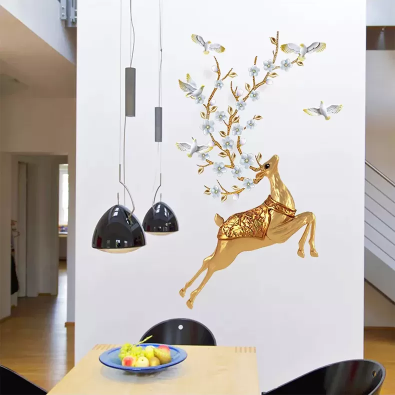 Gold Deer Wall Decoration Stickers Room Wallpaper Decal - image 1
