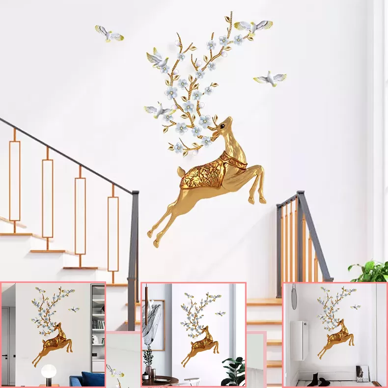 Gold Deer Wall Decoration Stickers Room Wallpaper Decal - image 2