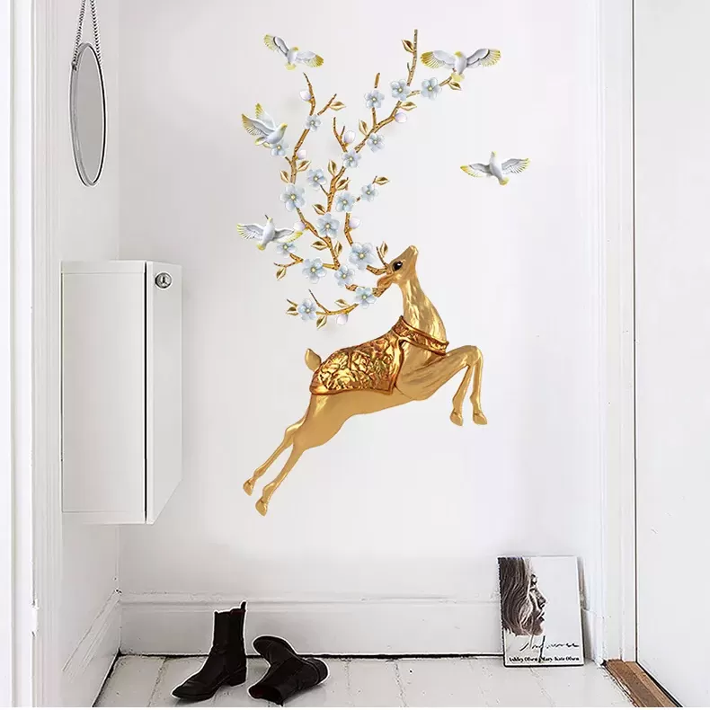 Gold Deer Wall Decoration Stickers Room Wallpaper Decal - image 3