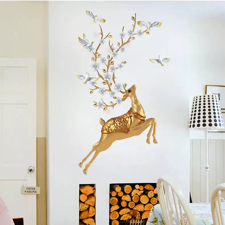 Gold Deer Wall Decoration Stickers Room Wallpaper Decal - image 5