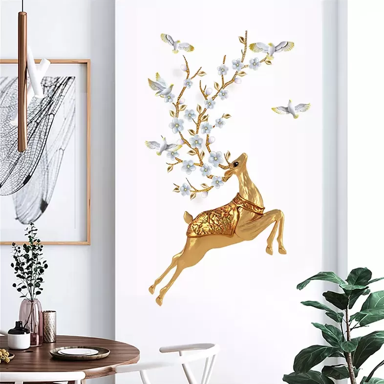 Gold Deer Wall Decoration Stickers Room Wallpaper Decal - image 6