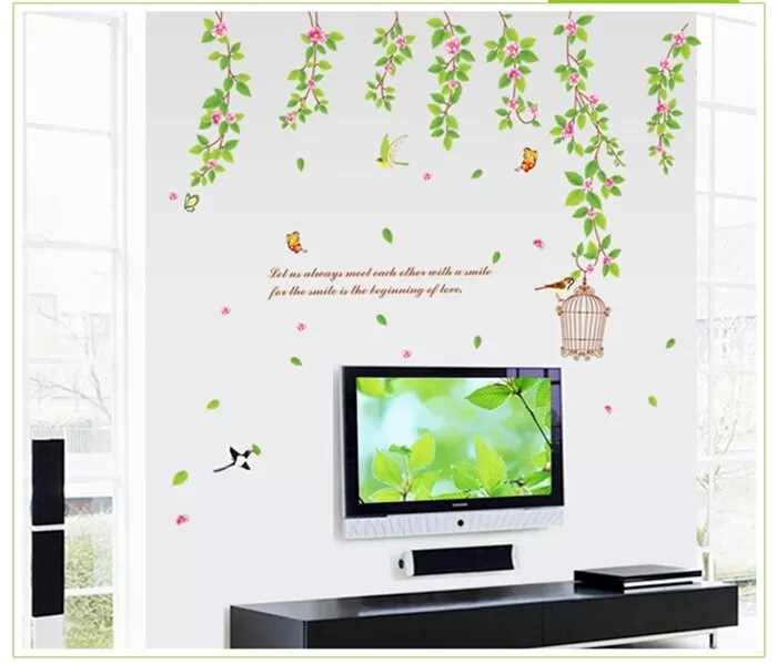 Generic Birds with Cages Sticker Butterfly Flowers Decor - image 4
