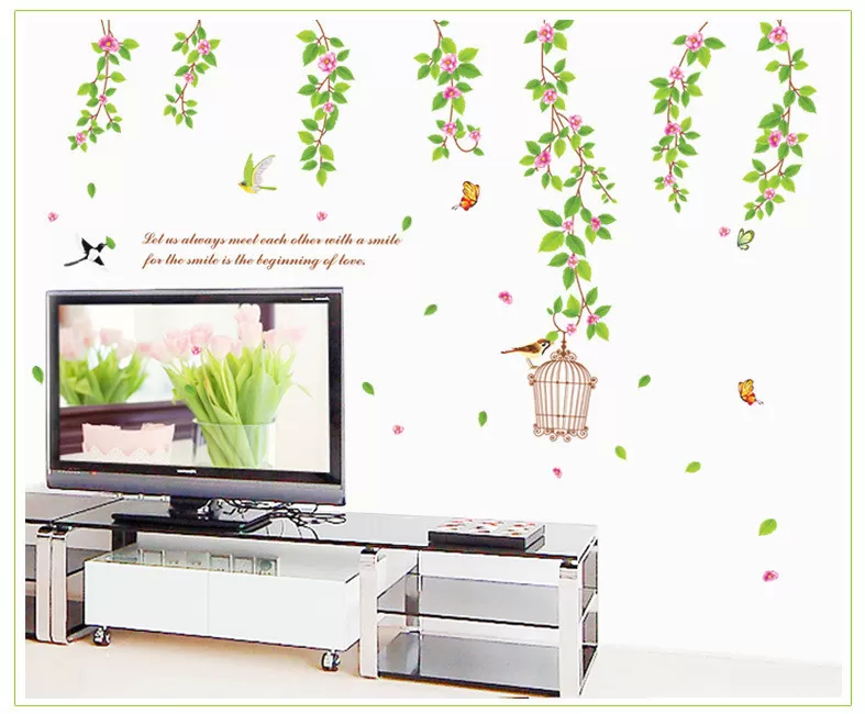 Generic Birds with Cages Sticker Butterfly Flowers Decor - image 5