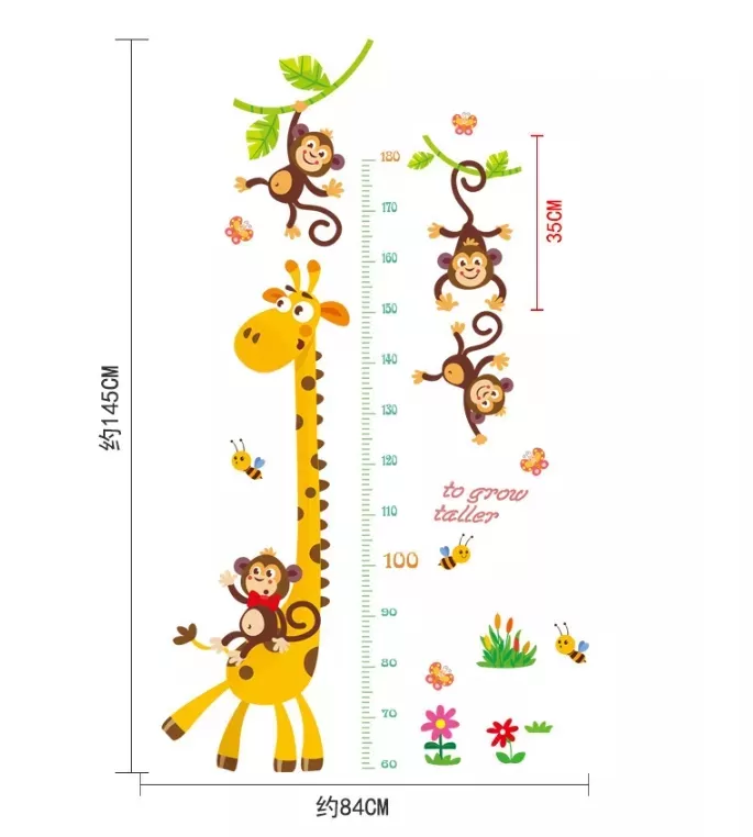 Generic One Giraffe with Monkeys Height Measuring Chart - image 3