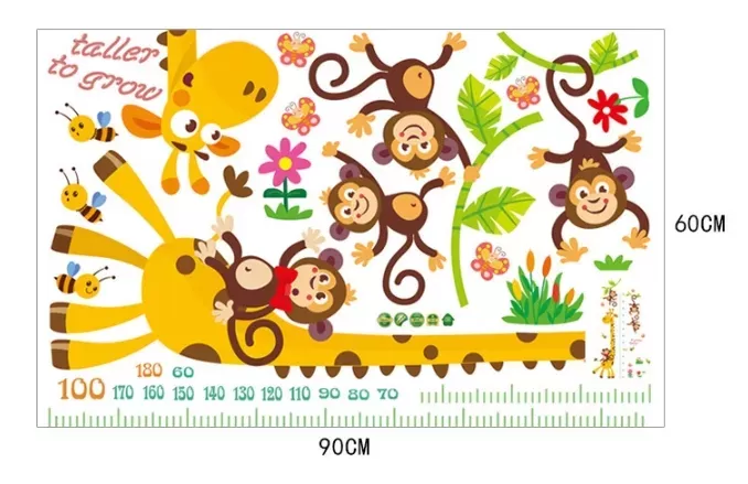 Generic One Giraffe with Monkeys Height Measuring Chart - image 4