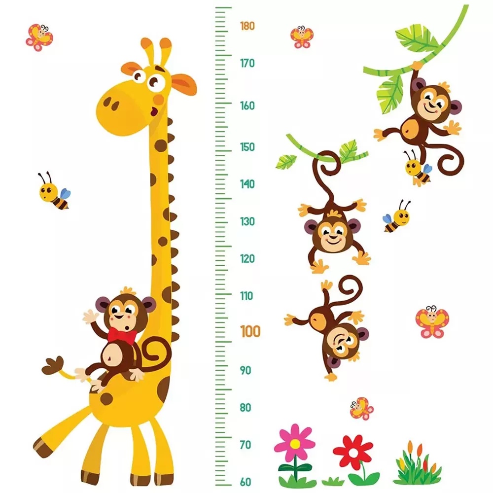 Generic One Giraffe with Monkeys Height Measuring Chart - image 8