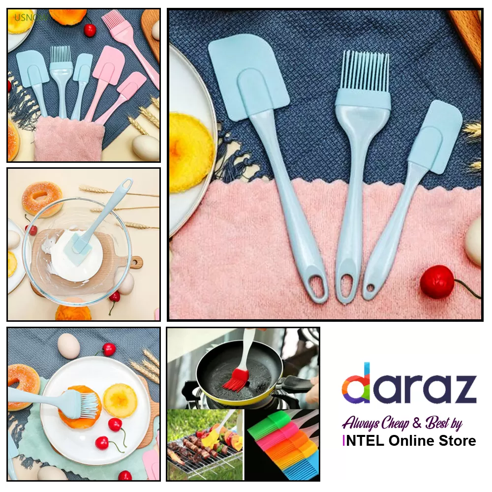 Generic 3-Piece Silicone Spatula Set Baking & BBQ