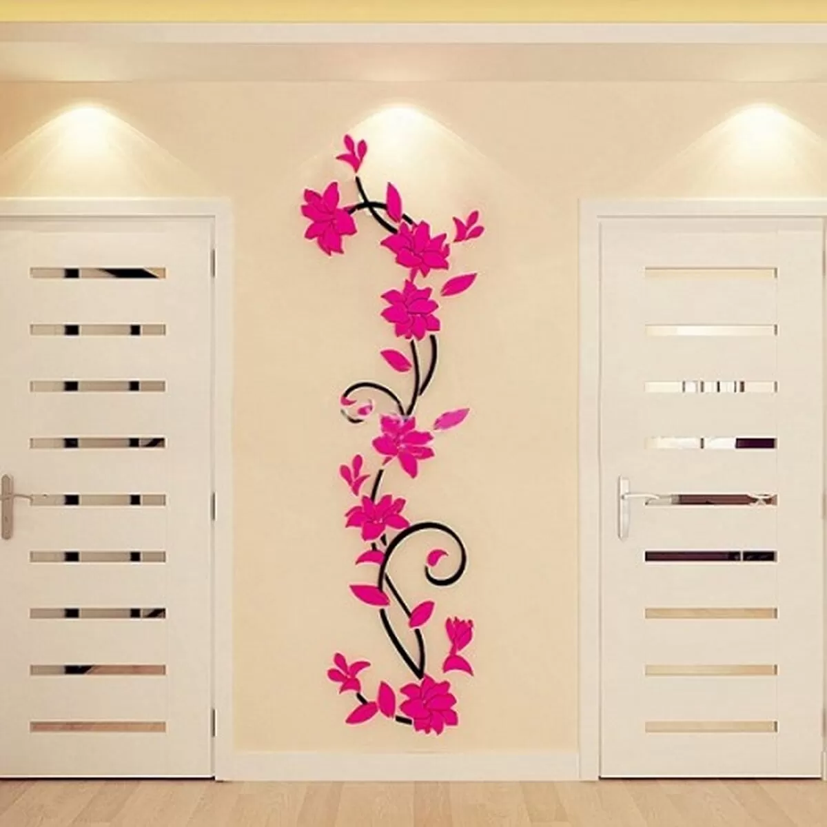 Generic Pink 3D Flower Wall Decor Art